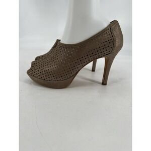 PAUL GREEN Passion Metallic Nubuck Laser Cut Peep Toe Platform Booties Sz 7